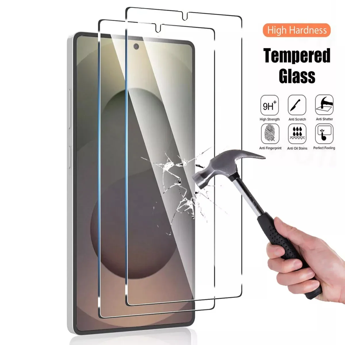 3-Pack 9H Premium Tempered Glass Screen Protectors with Fingerprint Unlock Support