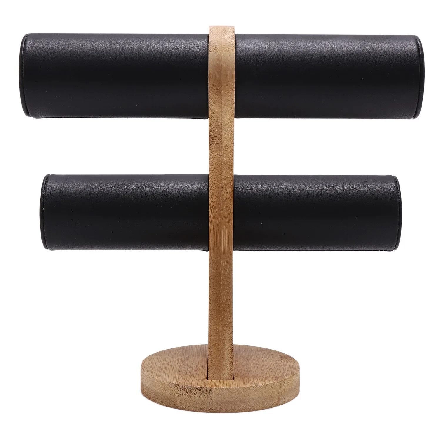 

Bamboo Jewelry Display Bracelet Storage Display Bangle Display Stand Vintage Velvet/ PU Leather Watch Jewelry Organizer Black