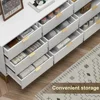 3 / 9 Drawers, Chest of Drawers,Dressers with Storage,Storage Cabinet with Golden Legs for Bedroom, Living Room, White / Black 6