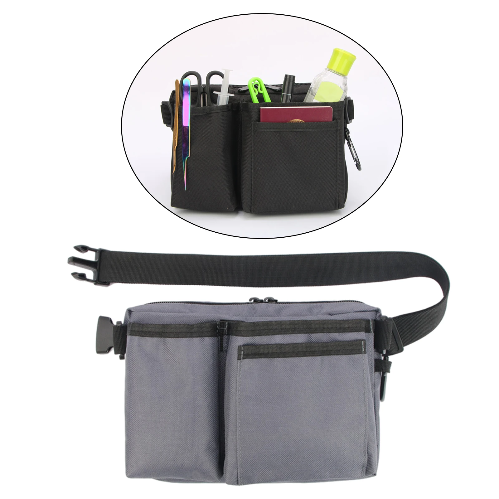 thumbnail image 2 of BOVKE Nurse Fanny Pack – Medical Organizer With Tape Holder, Scissor Loop, Multiple Pockets, Black 2 of 14