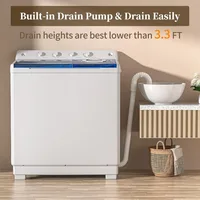 Portable Washing Machine,Twin Tub Washing Machine Laundry Compact Washer spinner Combo with 40lbs capacity,24Lbs Washer and 16Lb 2