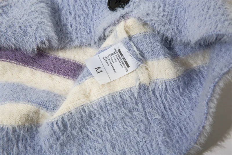 Vintage Farbblock Patchwork Strickjacke Neue Harajuku Streifen Strickpullover Hip Hop Streetwear Strickwaren Unisex Kleidung Tops_voghion.com