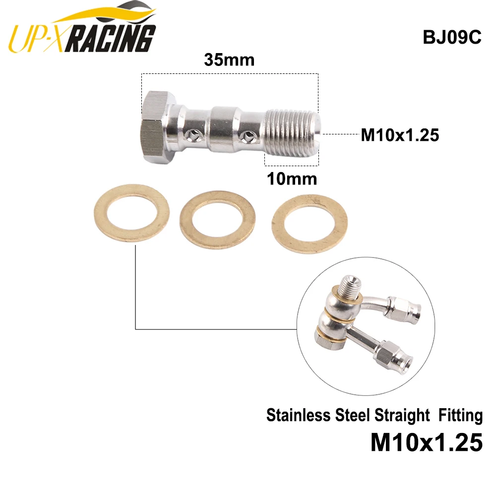 m10x1 AN3 M10x1.25 Motorcycle Motor Bike Hydraulic Brake Oil Hose Line Banjo Fitting stainless Steel