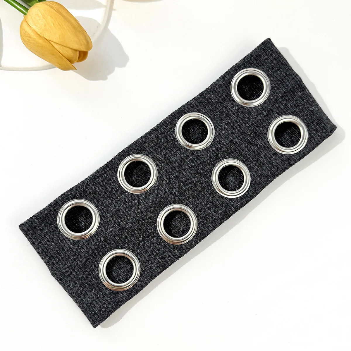 Hip-hop Steampunk Elastic Headband – Punk Style with Hollowed Eyelet Design