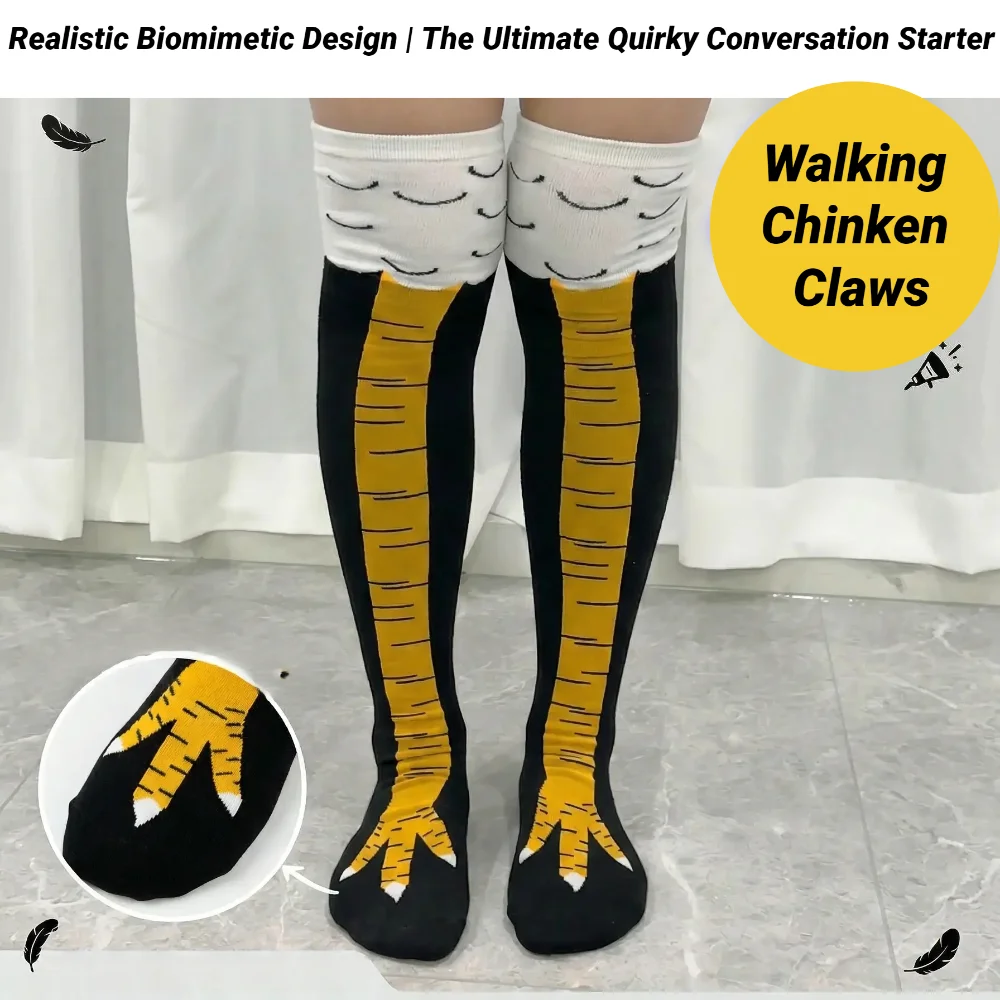 Chaussettes hautes 3D poulet drôles pour pêcheurs - Cosplay cartoon cuisse fine souple