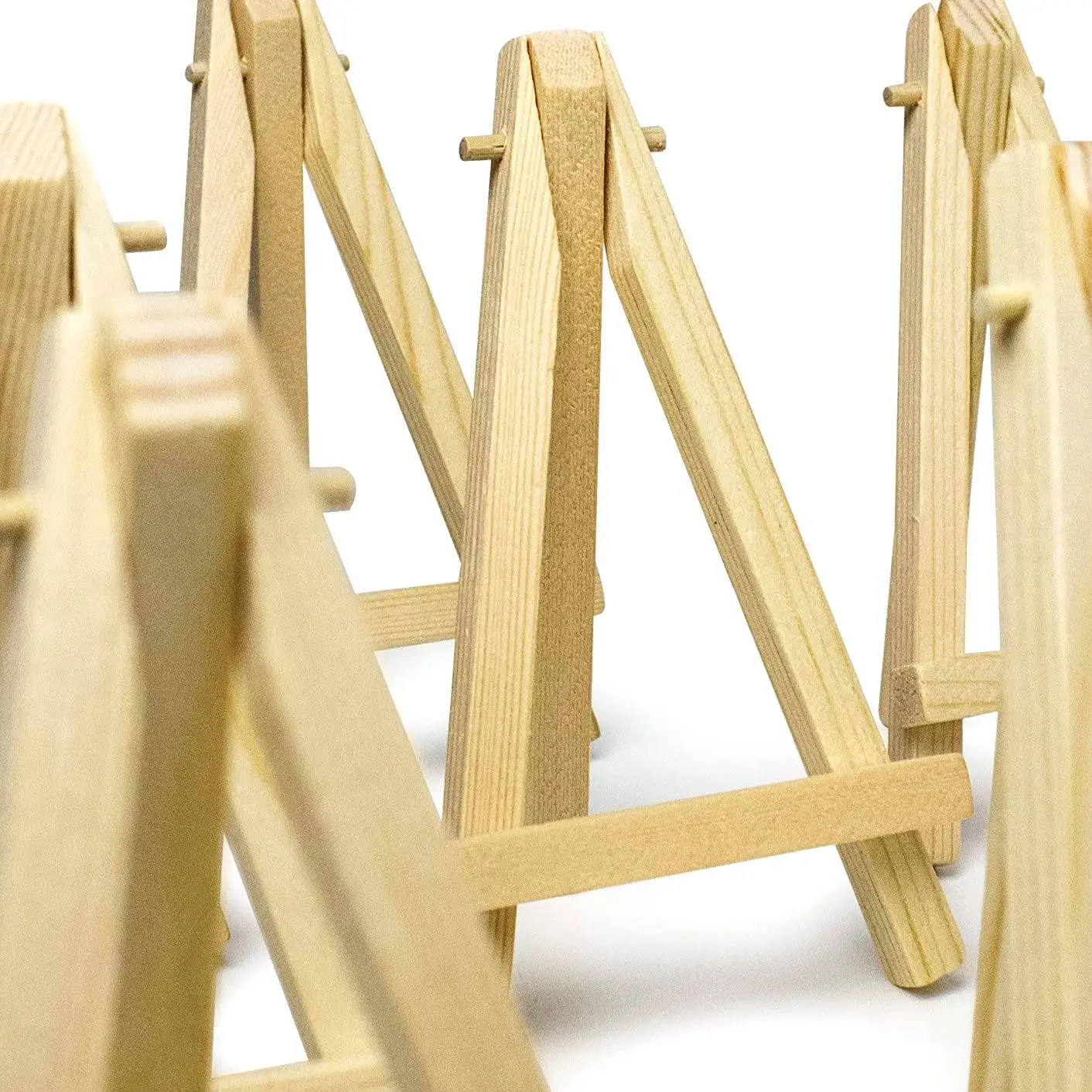 25 Pieces Mini 5 Inch Wooden Easel for Business Cards Display Photos Small Canvases Classroom DIY Arts and Crafts