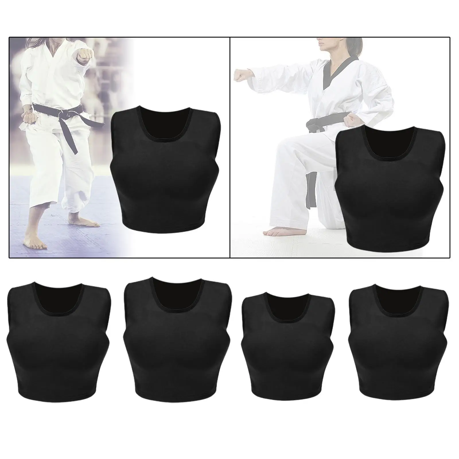 Women Karate Chest Protector Chest Guards for Kick Boxing Sparring Fitness