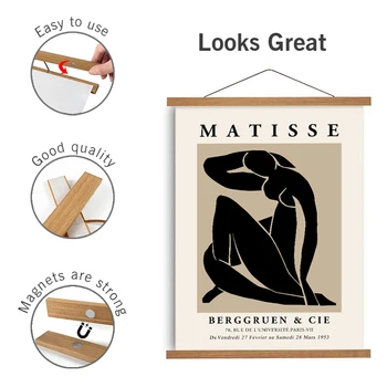 Amasawa Magnetischer Bilderrahmen Aus Holz - 31cm Posterhalter Für Wanddekoration