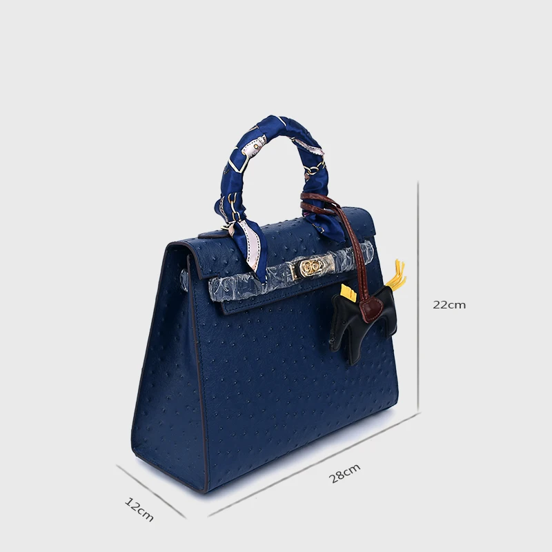 Ostrich Pattern Birkin Inspired Handbag