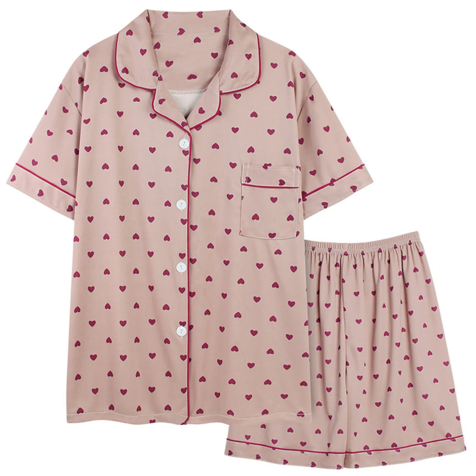 Women's Blouse Shorts House Wear Loose Casual Suit Wedding Pajamas for Bride Pajama Grams Pajamas Christmas for Women