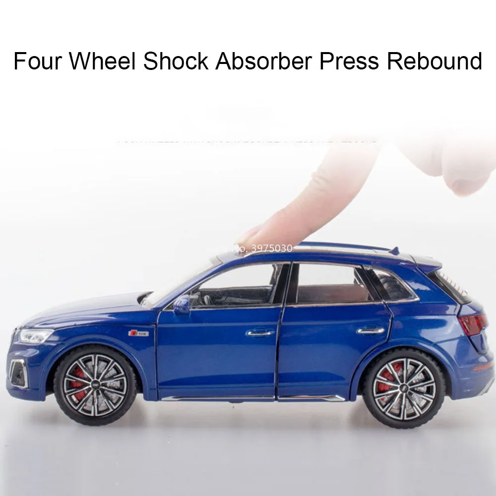 Audi Q5 Die-Cast Toy Car with Light and Sound - 1:24 Scale Model, Six Opening Doors, Pull-Back Feature