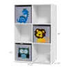 Qaba Children Toy Storage with 3 Storage Bins, Cute Animal Design, White 3