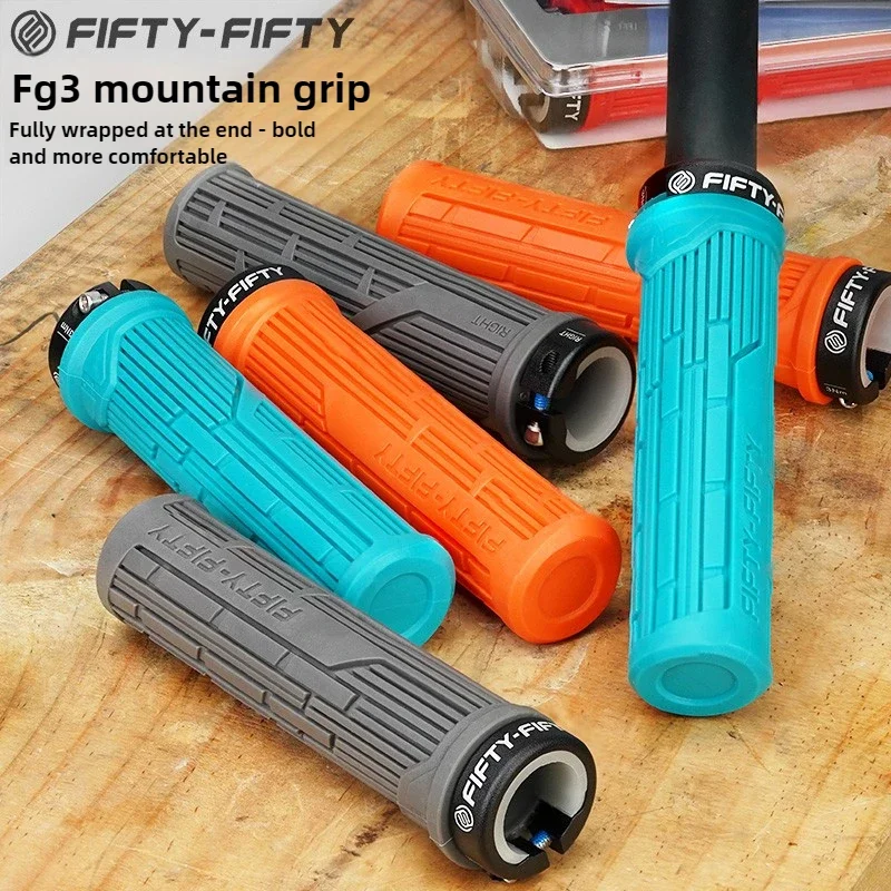 FIFTY-FIFTY FG3 MTB Bicycle Grips Anti-Skid Rubber XC DH AM Handlebar Single Lock-on Mountain Bike Handle Bar Grip Enduro