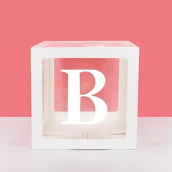 Clear Balloon Boxes for Baby Shower and Gender Reveal Decorations (Letter box - B)