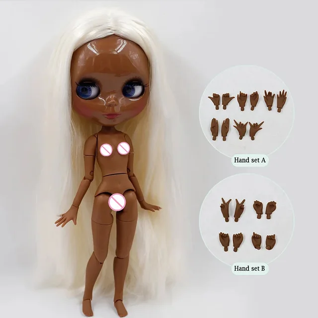 ICY DBS Blyth Doll Customized Joint 30cm Suitable For Dress Up By Yourself DIY Change 1/6 BJD Toy - super black-100018786