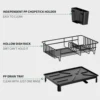 Dish Automatic Drying rack tableware storage countertop space-saving Black White 5
