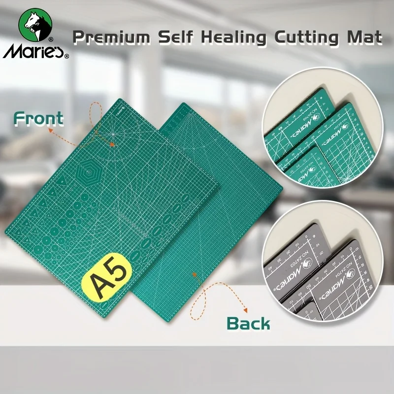 Marie's A5 Planche de tapis de coupe auto-guérison, outil pour l'artisanat, le tissu, le quilting, les projets de coupe pour les artisans, les artistes et les étudiants