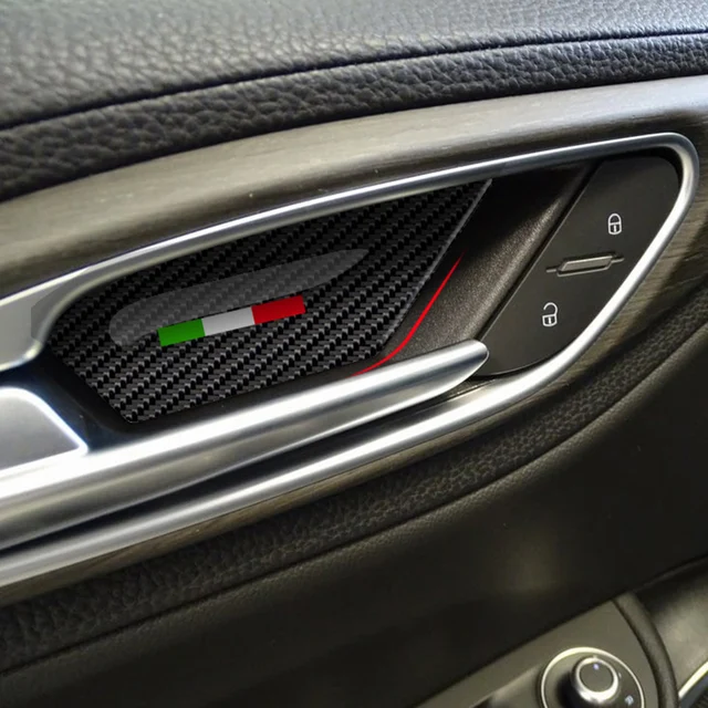 Alfa Romeo - Stelvio サイド ドアハンドル インナーデコレーション トリム - アルファロメオ ステルビオ カスタム パーツ Alfa Romeo Giulia 952 Stelvio 949 2017-2022 に適合 キーホール付き