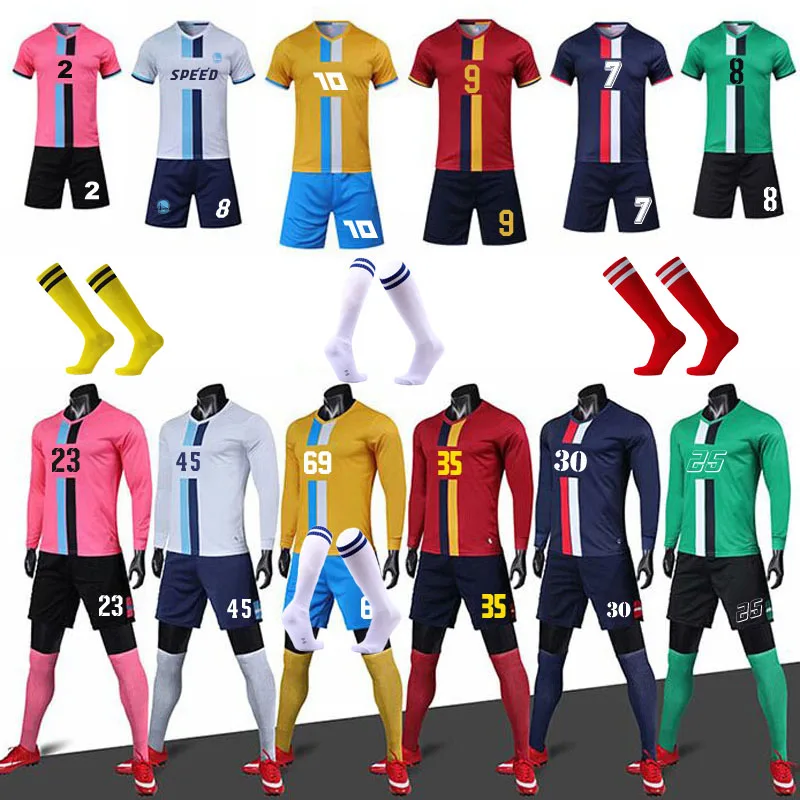 

Men Soccer Survetement suits 2022 Athlete Football Jersey Kit Set Uniform Team Training Shirt Tracksuit Clothes Socks Shin Pads