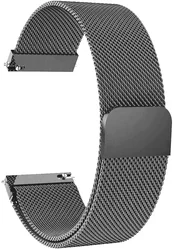 Sleek Milanese Metal Loop Watch Strap, Adjustable 20mm/22mm Band for Galaxy 4-4 Classic (Space gray)