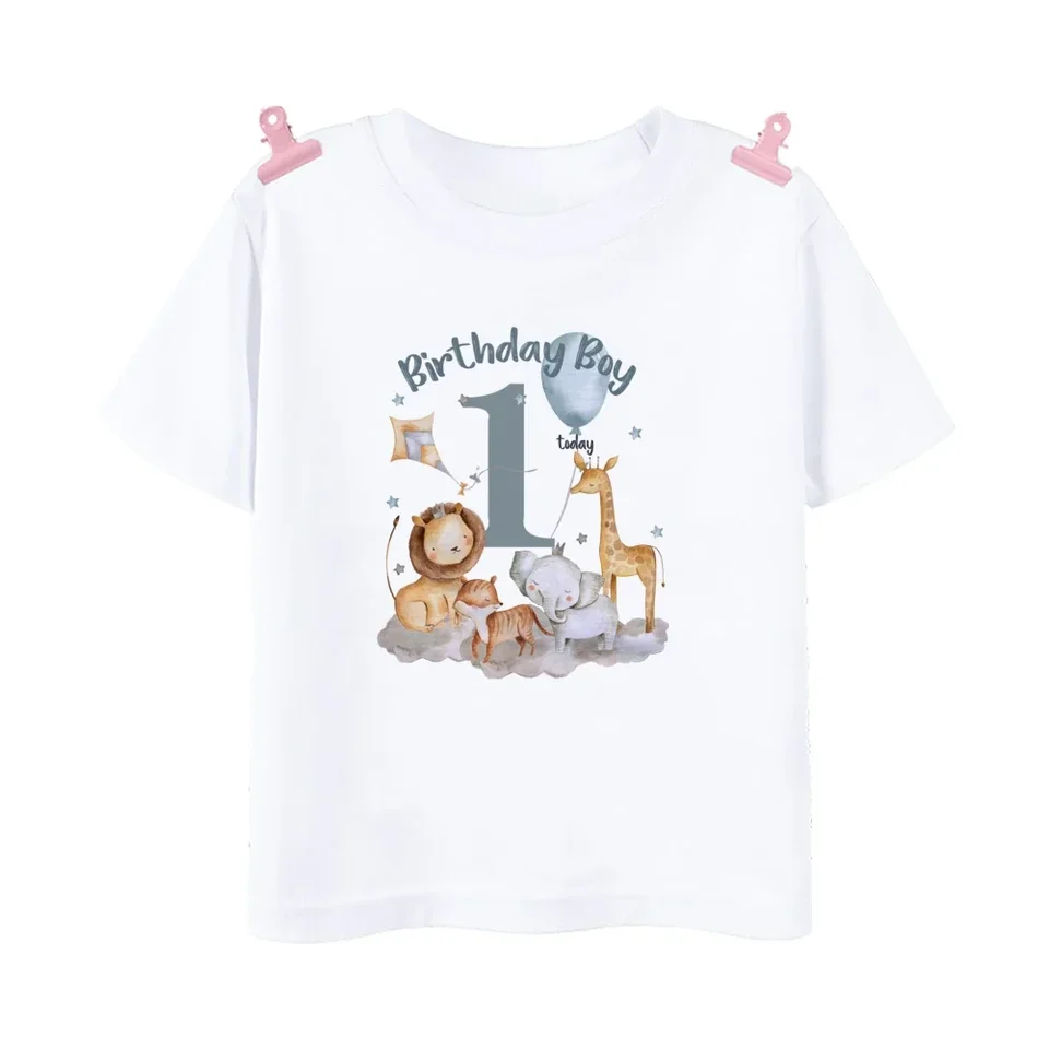 T-shirt Safari Primo Compleanno Personalizzata Ragazzo Ragazza
