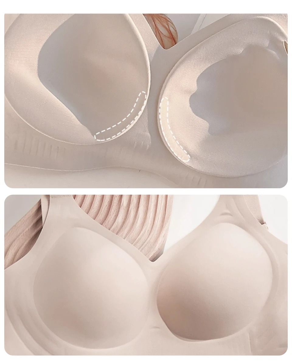 FallSweet Women Push-Up Seamless Bra Plus Size Wireless Bralette Adjust Straps Full Cup Breathable Lingerie Intimates Underwear