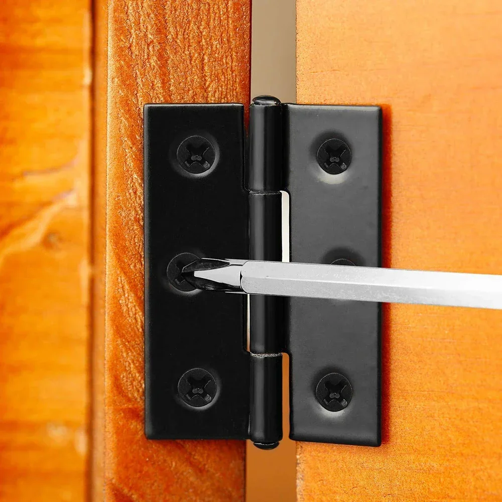 Black Door Hinges Stainless Steel Butt Hinges with Screws Cabinet Drawer Furniture Mounting Plate Flat Fixing Brackets for stainless steel hinges,door hinges