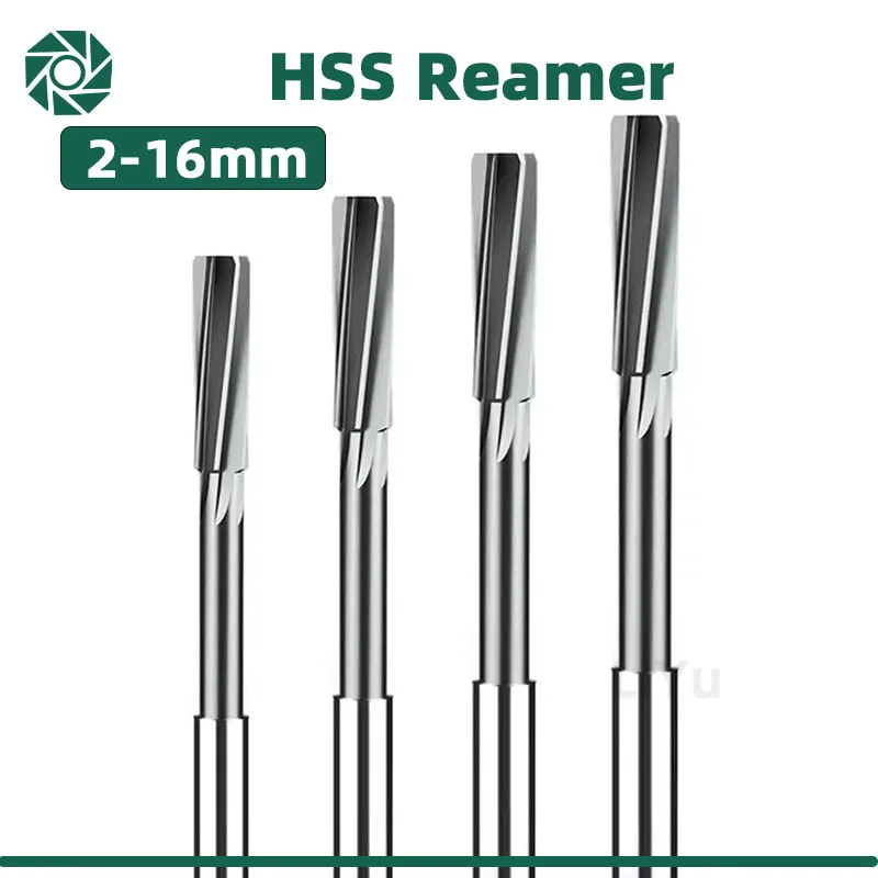 LIYU HSS Reamer Chucking Machining Tool Spiral Flute Cobalt Cutting H7 Shank Diameter 2mm-16mm Metal Steel Hole Drill HSS Reamer Cobalt Reamer Steel Reamer Tools