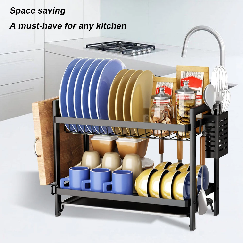 https://ae01.alicdn.com/kf/S1fcf678a8c2e404ca95f6095dadded50M/2-Tier-Dish-Drainer-with-Drip-Tray-Dish-Drainer-Shelf-Multifunctional-with-Drainboard-Utensil-Holder-Home.jpg