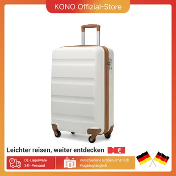 Valigia KONO Valigia trolley leggera e rigida con 4 ruote doppie e serratura TSA Materiale ABS (SML) 1