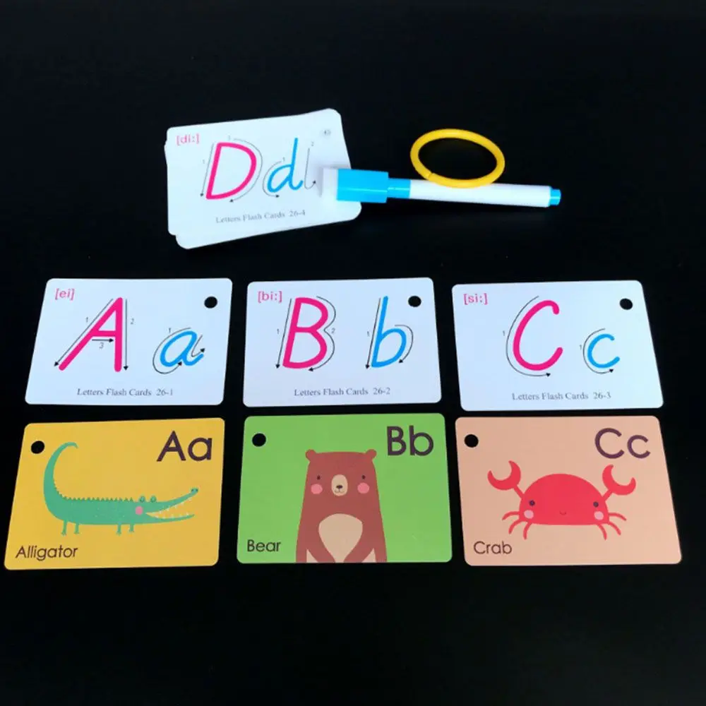 

26 Alphabet Fun Flash Cards Preschool to Kindergarten ABCs Uppercase Lowercase Letters Spelling Kids Learning Educational Toy