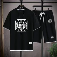West Coast Choppers Men's Casual T-shirt & Shorts Set Men's Sportswear Loose Workout Costume  Loose Clothing 2-Piece Summer 2