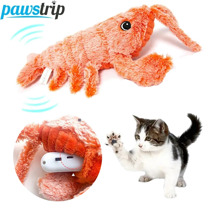 

Smart Cat Toys Simulation Lobster Pet Toys for Cats Electric Dancing Plush Toys Interactive Kitten Playing Toys Cat Accessories