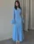 Fashion Autumn Ruffled Long Dress Women Bandage Slim High Waist Elegant Patchwork Party Dress Women's Chiffon Maxi Dress