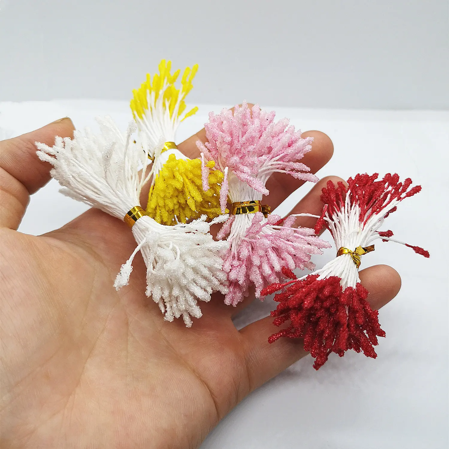 Uxcell Lot de 600 Étamines à Fleurs pour Artisanat, Pistil Floral Artificiel à Double Tête 5mm pour Fabrication DIY [Blanc