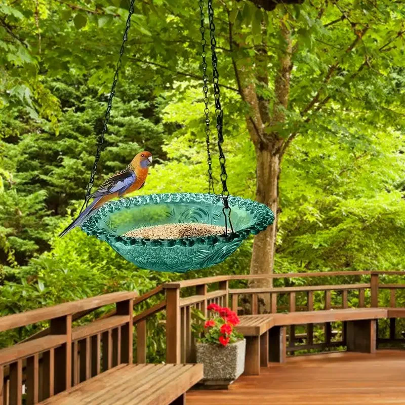 15inch Bird Baths Tub Bowl Basin Parrot Cage Hanging Bathing Box Parrot Bath Supplies Bath Room Feeders for Outdoor Patio bird bath supplies