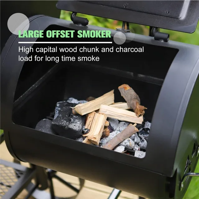 Heavy Duty Offset Smoker Grill 6