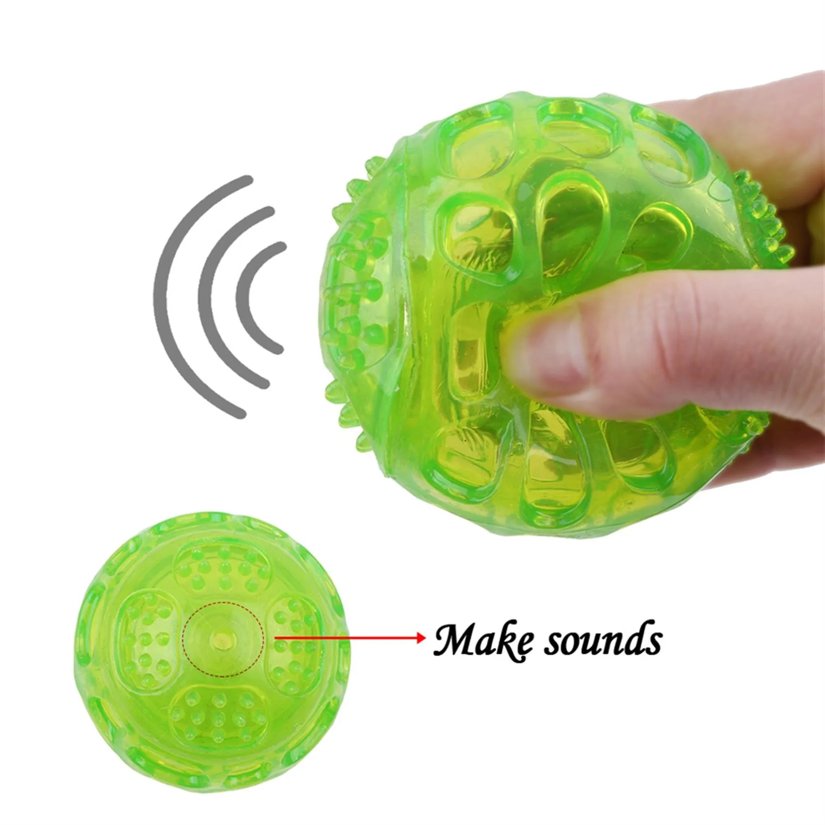 Pet Dog Chew Toy Ball Waterproof Squeak Sound Toys Bite Resistant Teeth Balls for Dogs Training Tooth Cleaning Interactive Toys 5