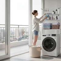 Étagère moderne pour machine à laver, étagère de toilette, étagère de salle de bain avec 3 niveaux, étagère gain de place au-dessus des toilettes, support de rangement multifonctionnel, robuste, étagère suspendue 3