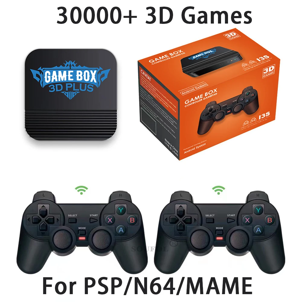 

I3 S 4K Game Box Console 32 Emulator 64G 30000+ Games with Dual 2.4G Wireless Player Support for 3Dgame PSP N64 ARCADE FC