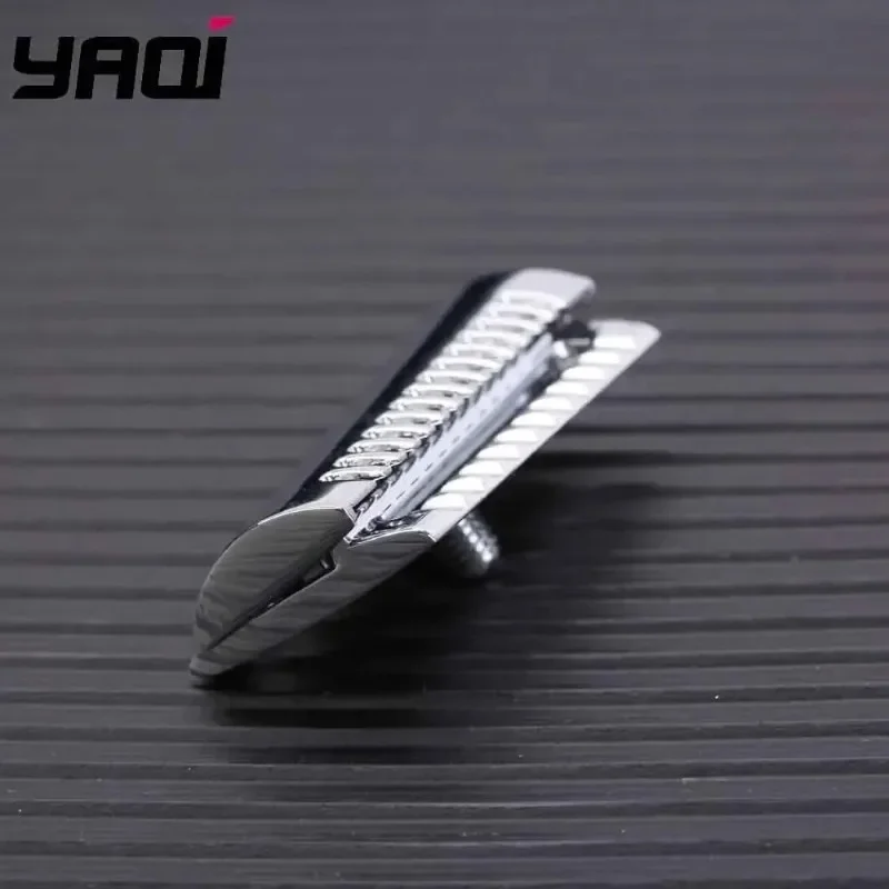 Yaqi Minimalism Top Aggressive Chrome Color Double-edged Mens Slant Safety Razor Head Razor Durability Replacement Accessory