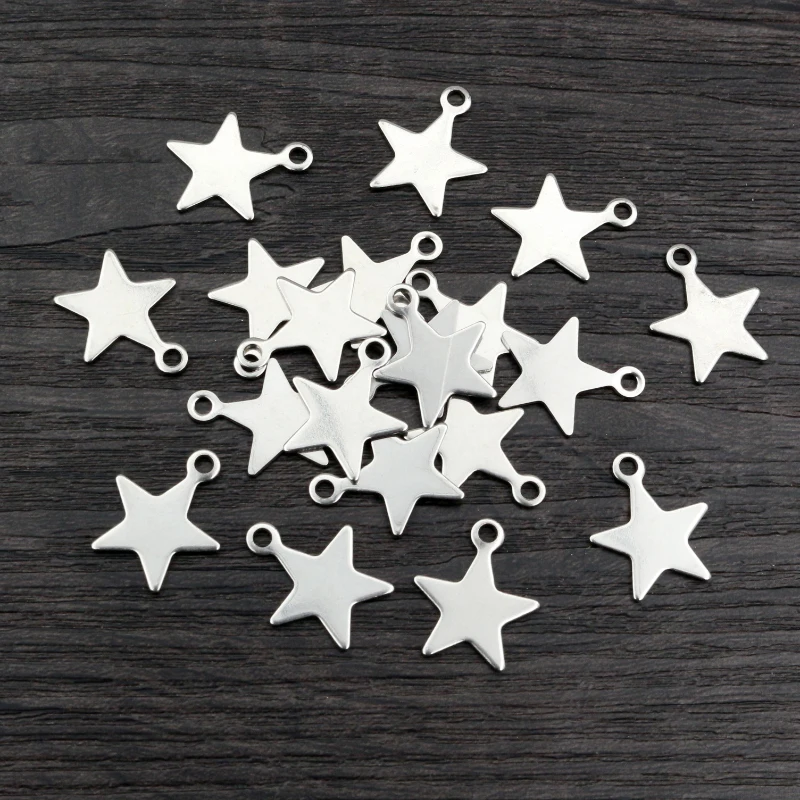 30pcs 17x14mm Kein Verblassen Charms 316 Edelstahl Stern Handamde Armband Halskette Anhänger Charms DIY Schmuck, die Entdeckungen