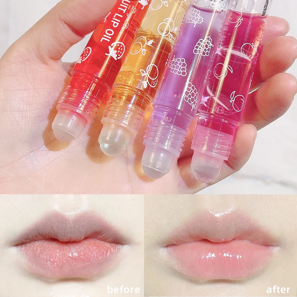 Roll-On Lip Oil Moisturizing Lip Balm Liquid Nourishing Lip Oil Colorless Transparent Fruit Lip Oil New Valentine's Day Gift Lip Balm 6