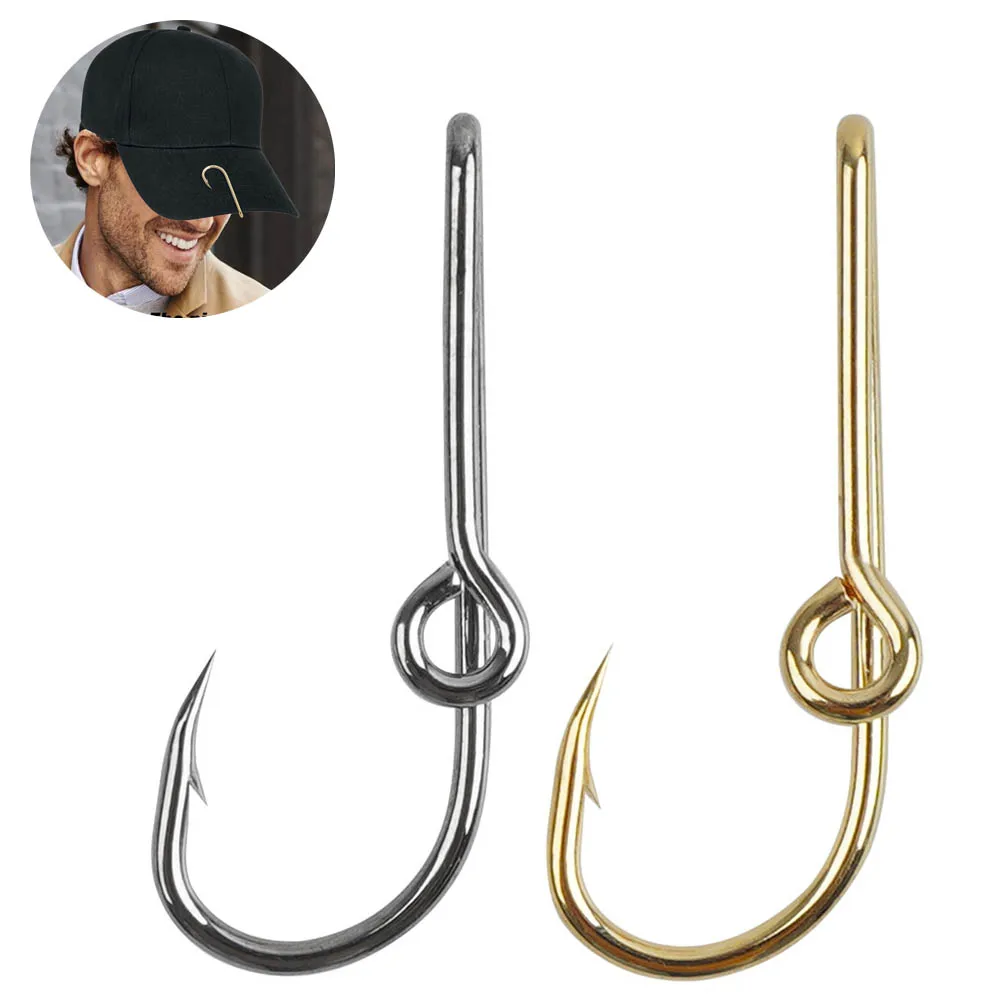 10PcsOutdoorFishHookHatClipHatsPinCustomColoredFishHookfor