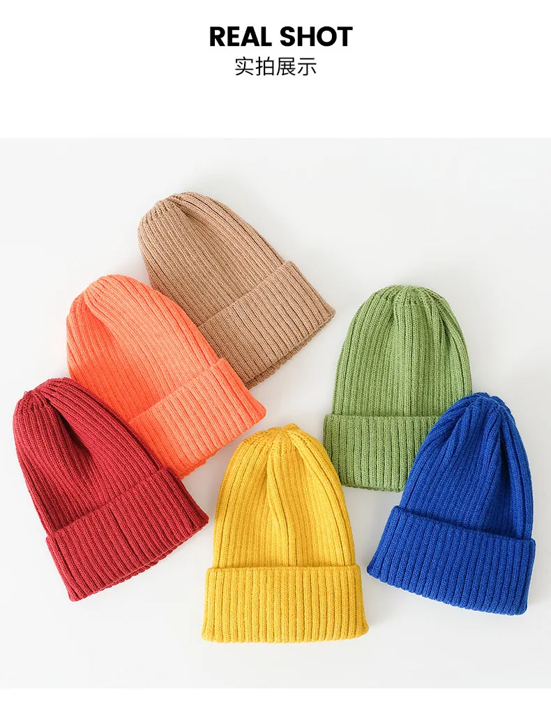 Männer Frauen Beanie Hut Herbst Winter bonbonfarbenen Woolen Gestrickte Kappe Studenten Warm Kalt Im Freien Kalte Kappe Weibliche – Detail 17