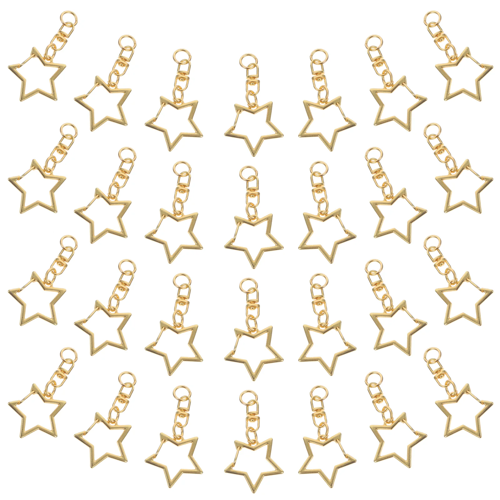 

60 Pcs Pentagram Keychain DIY Accessories Ring Sprung Buckles Swivel Clasps with Rings for Bulk Spring Snap Clip Metal Hook