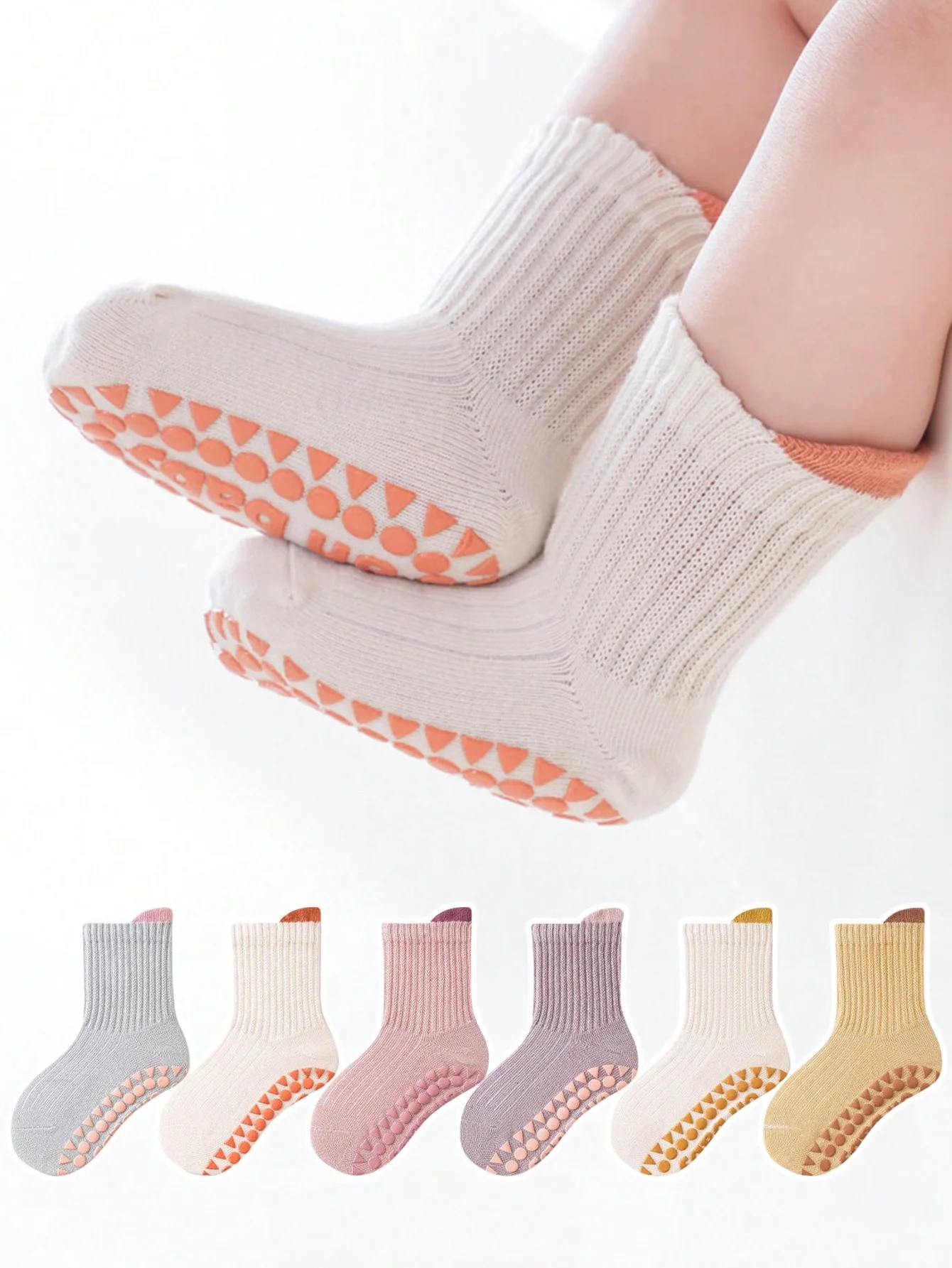 6 Pairs Baby Floor Socks Anti-Slip Glue Loose Mouth Cartoon Soft Bottom Indoor Girls Kids kids socks cartoon socks baby socks girls socks