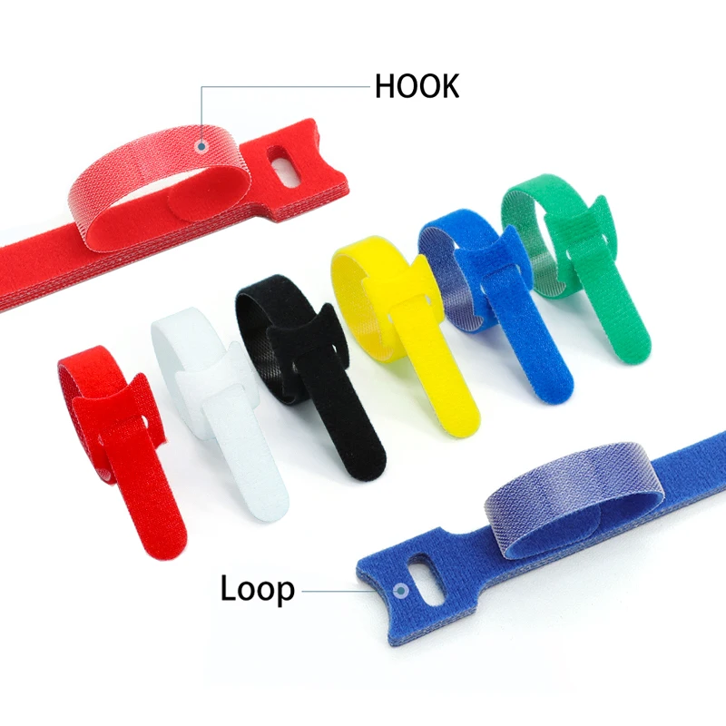 สายรัดเคเบิล 150/200/250/300 มม. อุปกรณ์จัดระเบียบสายเคเบิล ปรับความยาวได้ สำหรับสายโทรศัพท์ สายข้อมูล อุปกรณ์เสริมสำหรับรัดสาย 1