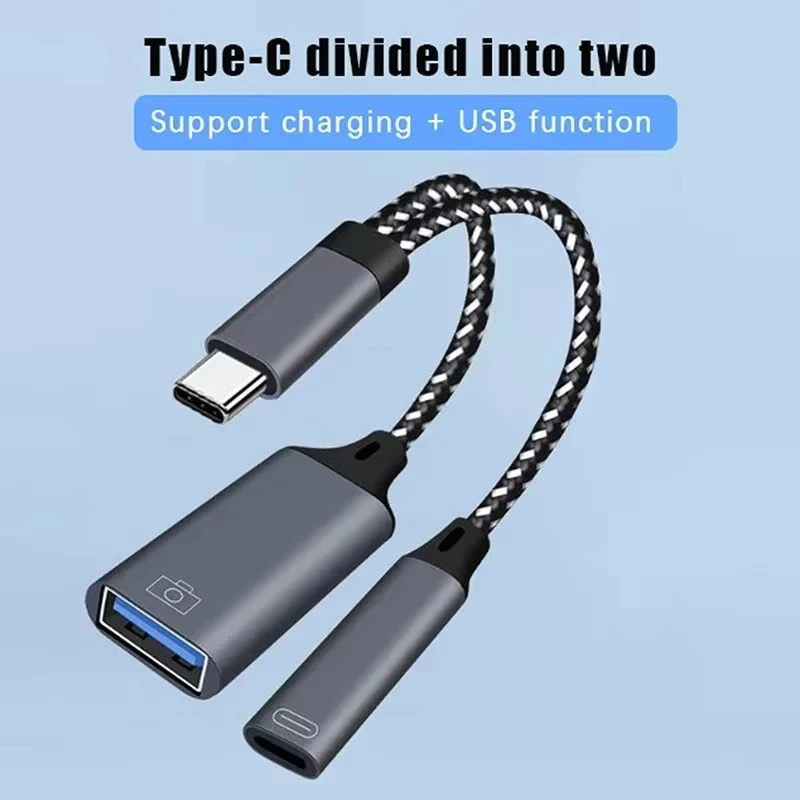Type C OTG Charging Adapter Cable with PD Charge Port
