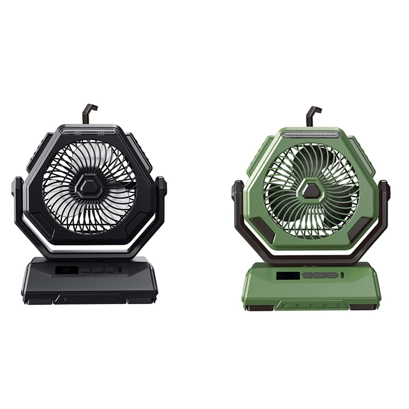 

Camping Fan Rechargeable Outdoor Fan Ceiling Oscillating Fan Portable Air Conditioner With Lighting